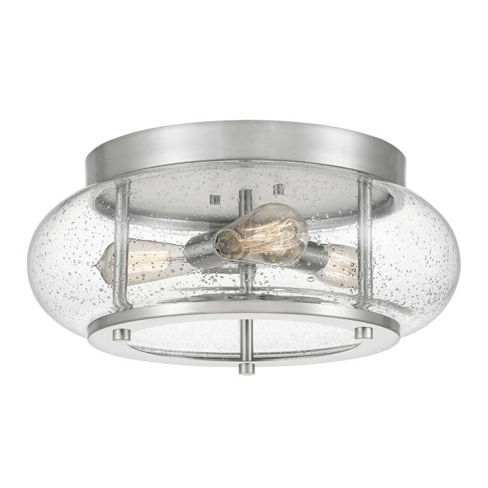 Trilogy 3 Light Flush Mount Light Brushed Nickel - QZ-TRILOGY-FM-BN