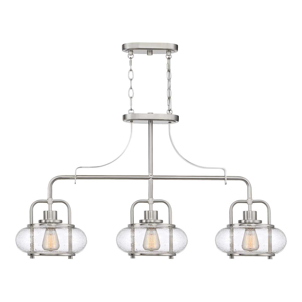 Trilogy 3 Light Pendant Brushed Nickel - QZ-TRILOGY-ISLE-BN