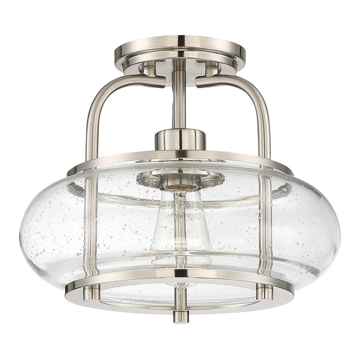 Trilogy Small Semi Flush Mount Light Brushed Nickel - QZ-TRILOGY-SFS-BN