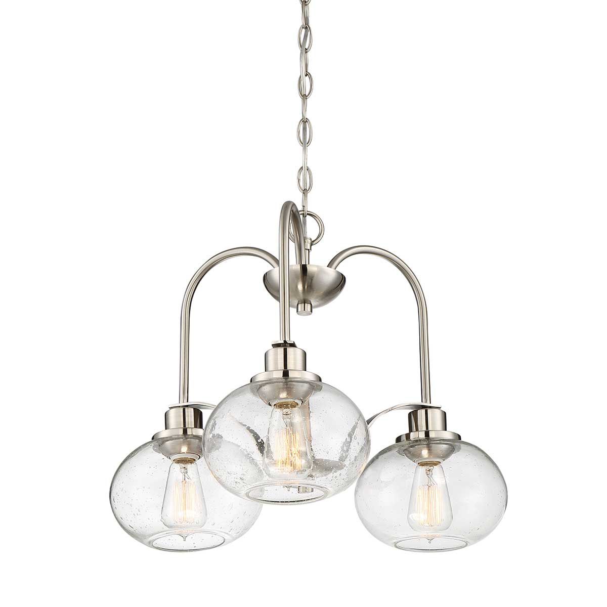 Trilogy 3 Light Pendant Brushed Nickel - QZ-TRILOGY3-BN