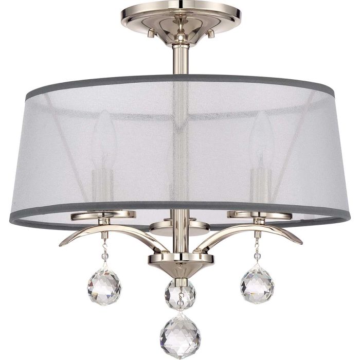 Whitney 3 Light Semi Flush Mount Light Imperial Silver - QZ-WHITNEY-SF