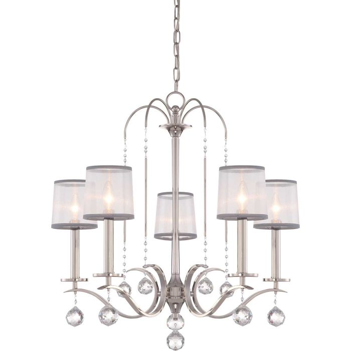 Whitney 5 Light Chandelier Imperial Silver - QZ-WHITNEY5