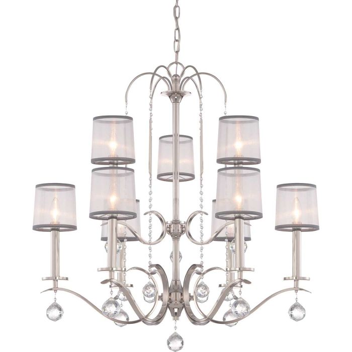 Whitney 9 Light Two Tier Chandelier Imperial Silver - QZ-WHITNEY9