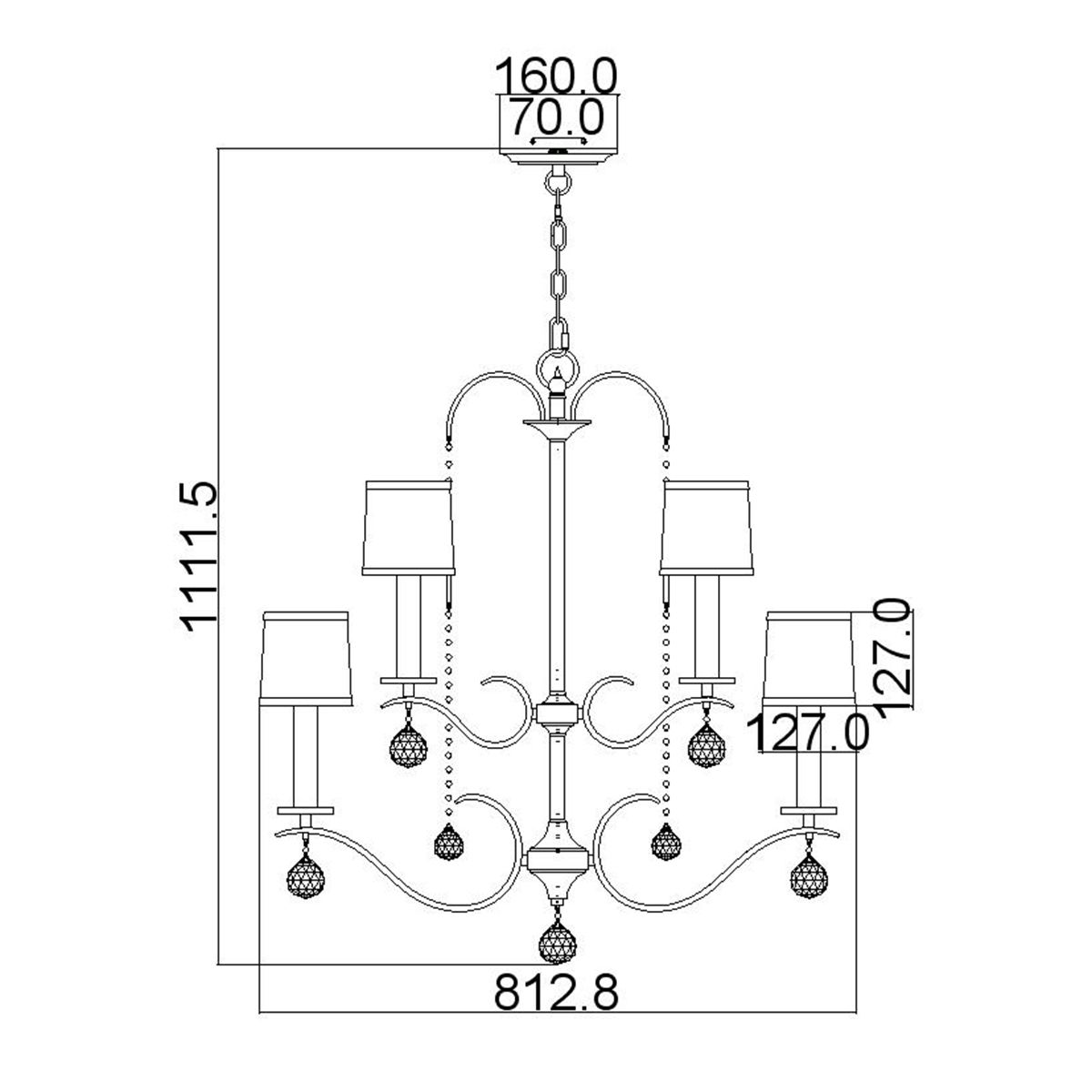 Whitney 9 Light Two Tier Chandelier Imperial Silver - QZ-WHITNEY9