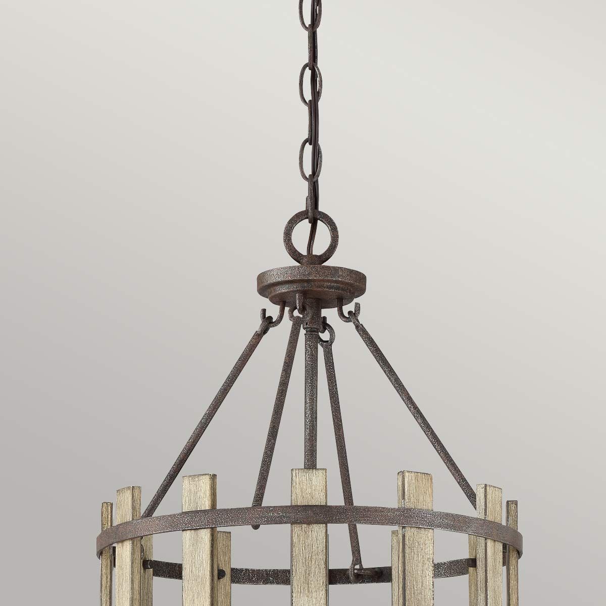 Wood Hollow 4 Light Chandelier Rustic Black - QZ-WOOD-HOLLOW-4P