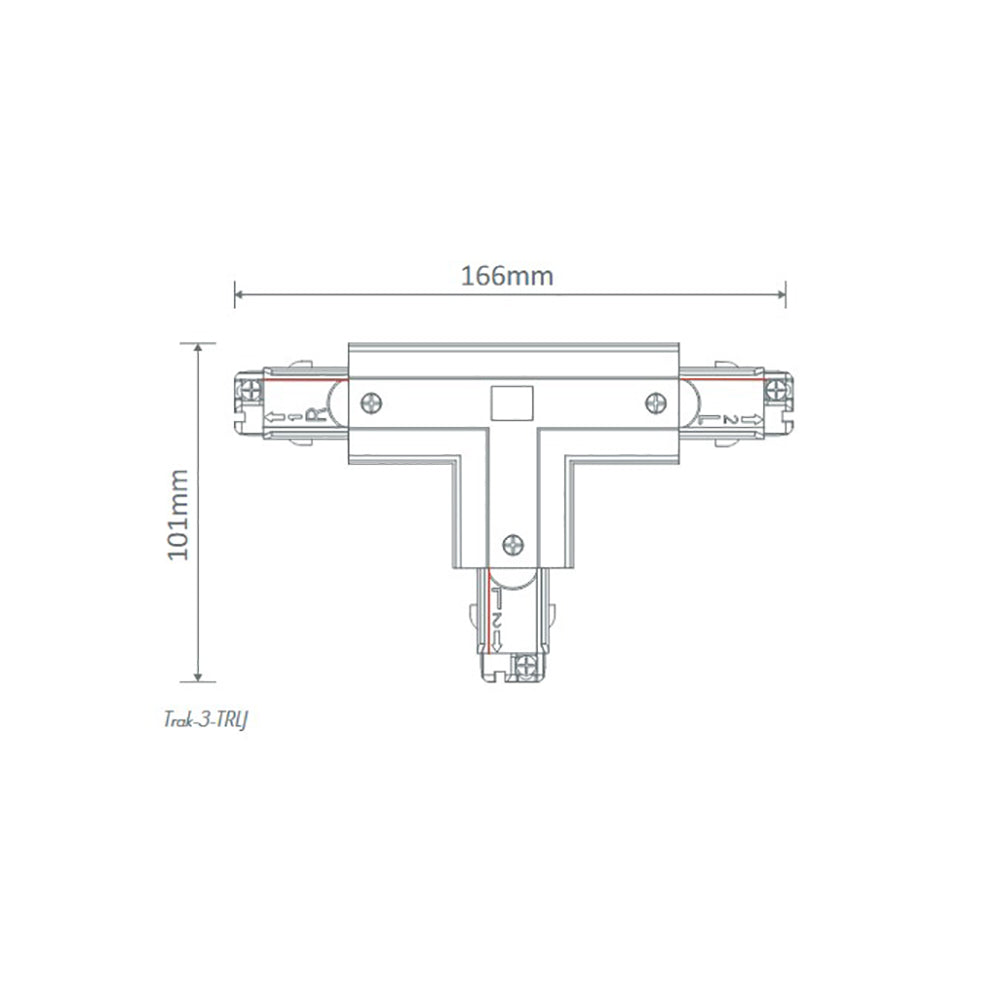 Buy Three Circuit Tracks & Accessories Australia Trak 3 Circuit T Shape Right Live Joiner White - 22179