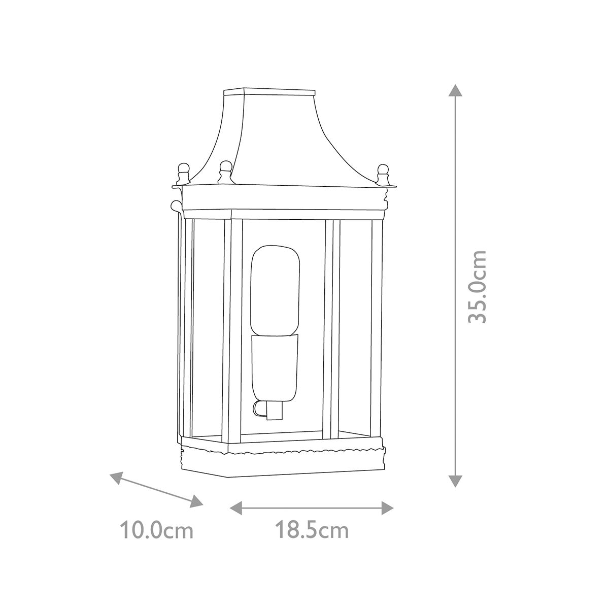 Regents Park 1 Light Wall Lantern Aged Brass - REGENTS-PARK-BR