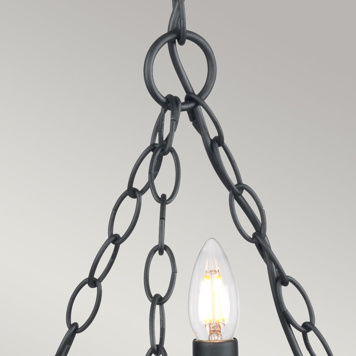 Saxon Steel 3 Light Chandelier Black - SAX3-BLK