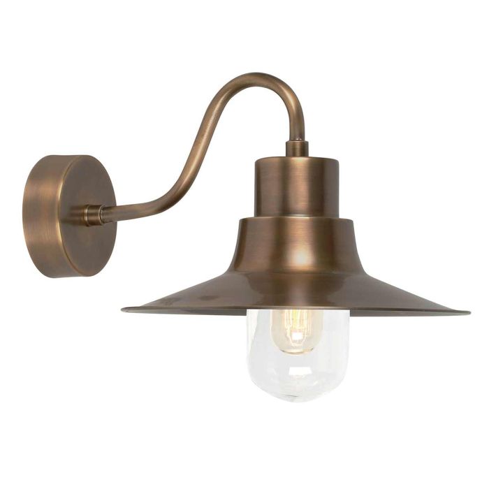 Sheldon 1 Light Wall Lantern Aged Brass - SHELDON-BR