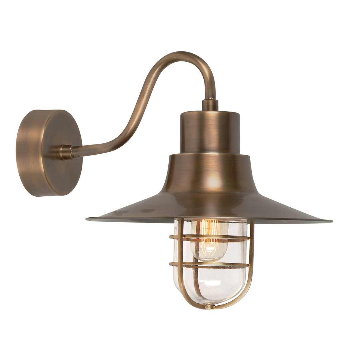 Sheldon 1 Light Wall Lantern Aged Brass - SHELDON-BR