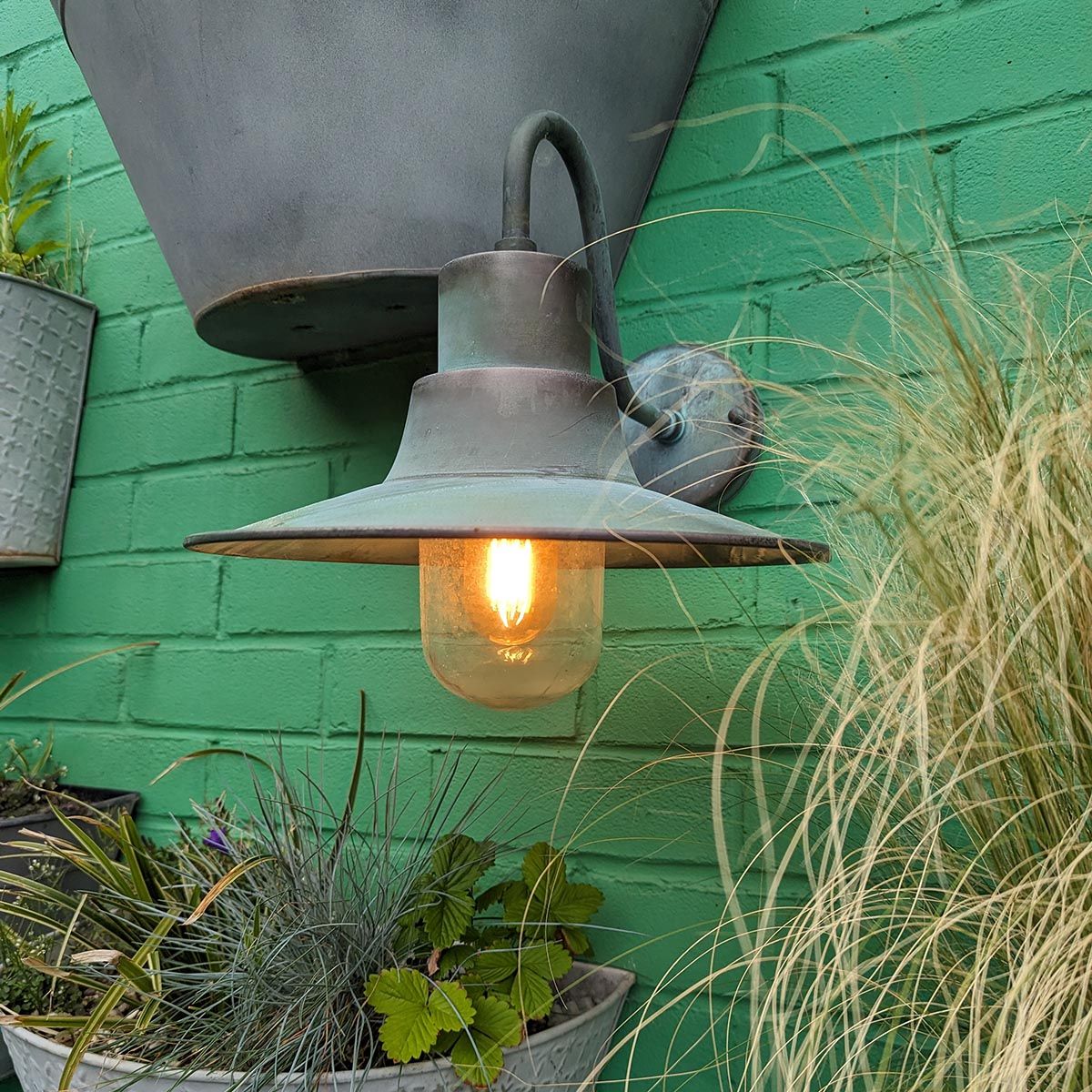 Sheldon 1 Light Wall Lantern Verdigris - SHELDON-V