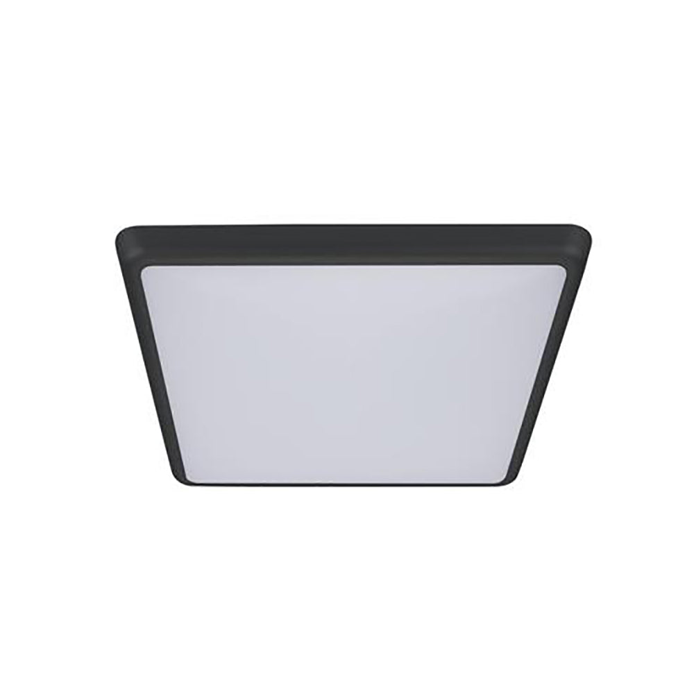 Solar Square LED Oyster Light W300mm Black Polycarbonate 3CCT - 20946