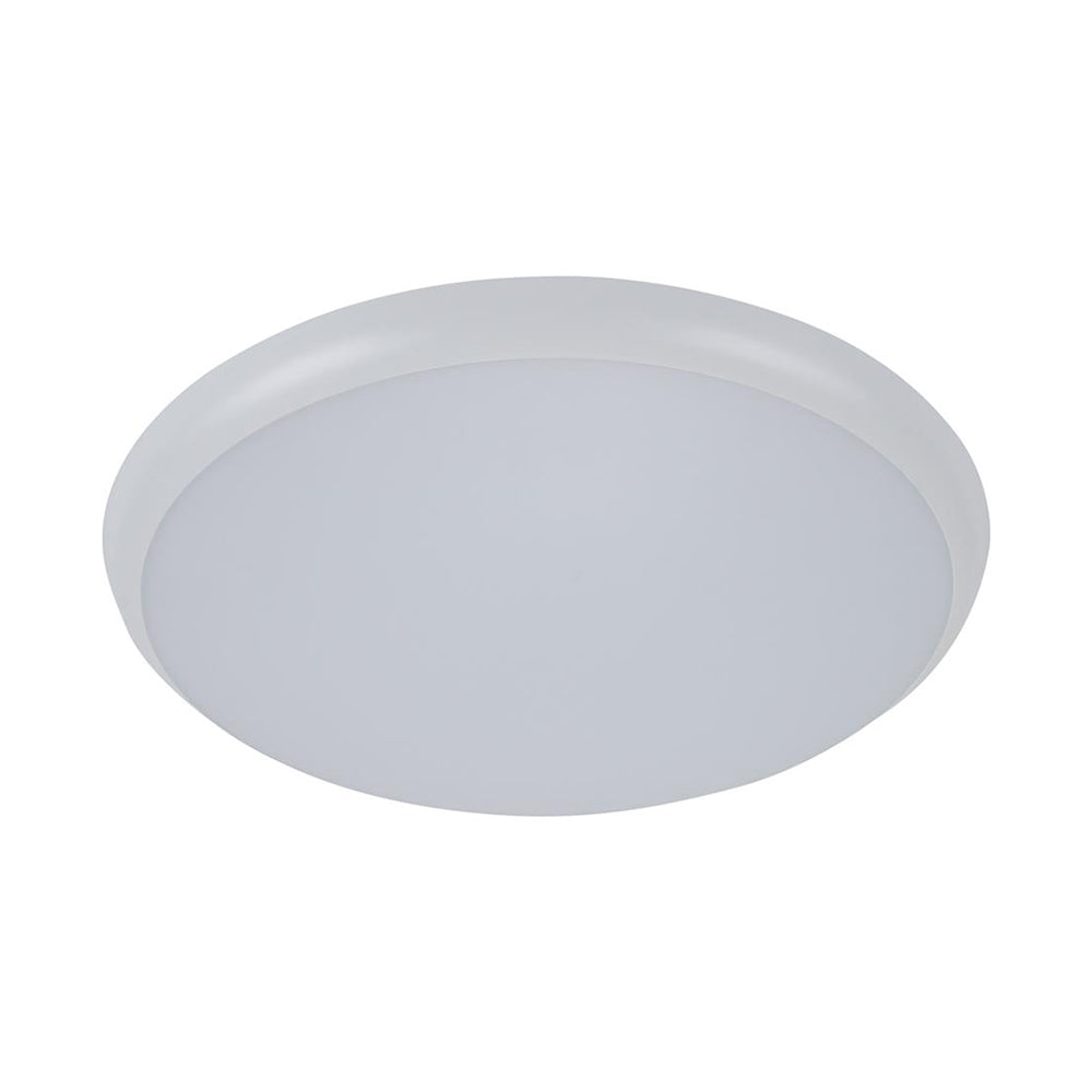 Solar Round LED Oyster Light W400mm White Polycarbonate 3CCT - 20942
