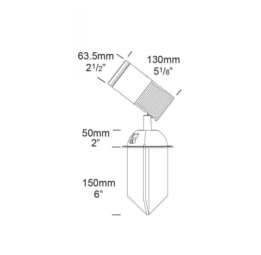 Spike Spot High Power Aluminium LED Light 12W 24V DC 3000K Black - SS/HP/S/BK