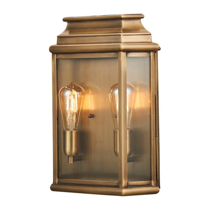 St Martins 2 Light Large Wall Lantern Aged Brass - ST-MARTINS-L-BR