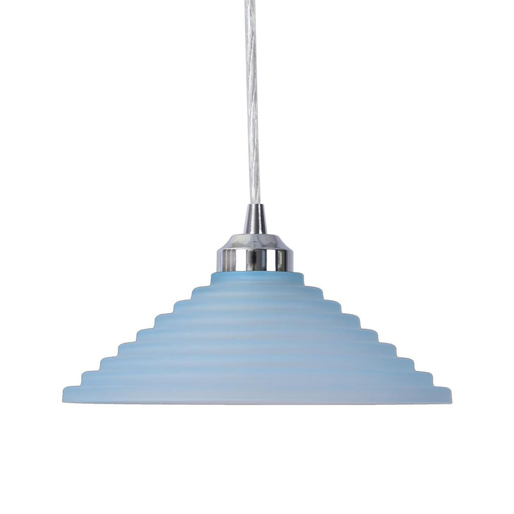 Buy Pendant Lights Australia Step Pendant Light W250mm Blue Glass - 91520