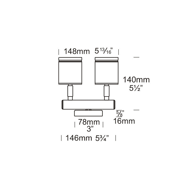 Twin Wall Spot Aluminium Light Black - TWS/BK