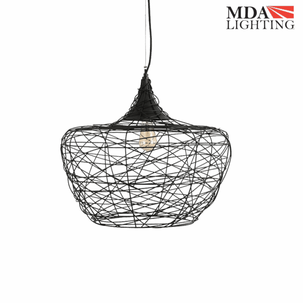 Weave Large Pendant Light Black & Iron - MDAWEA1LBK
