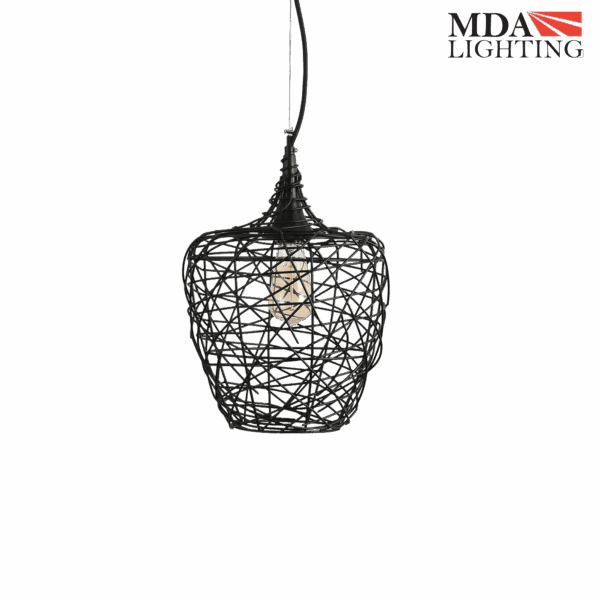 Weave Small Pendant Light Black & Iron - MDAWEA1SBK
