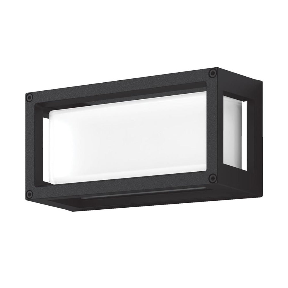 Buy Exterior Wall Lights Australia York Rectangle Exterior Wall Light 7W Black Aluminium 5000K - 19649