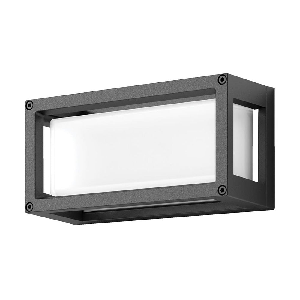 Buy Exterior Wall Lights Australia York Rectangle Exterior Wall Light 7W Dark Grey Aluminium 3000K - 19644