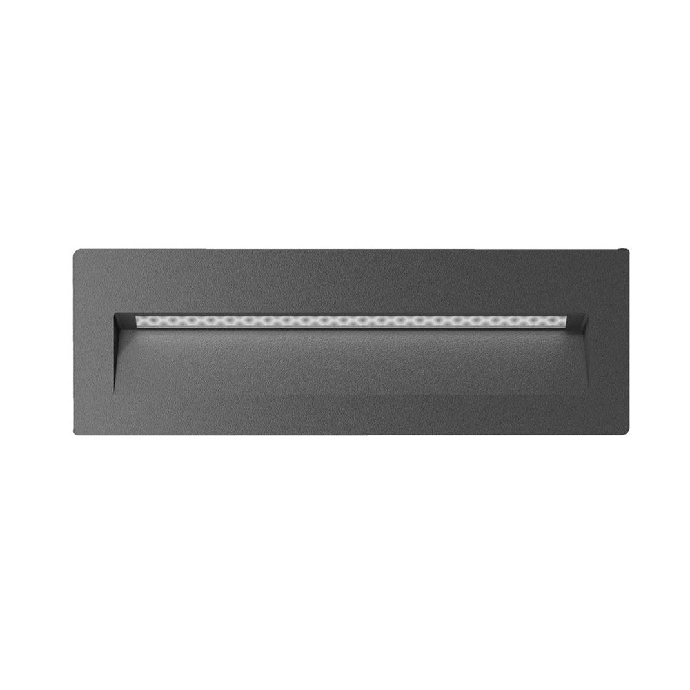 Buy Outdoor Step Lights Australia Zac Rectangular Outdoor Step Light Dark Grey Aluminium 5000K - 19763