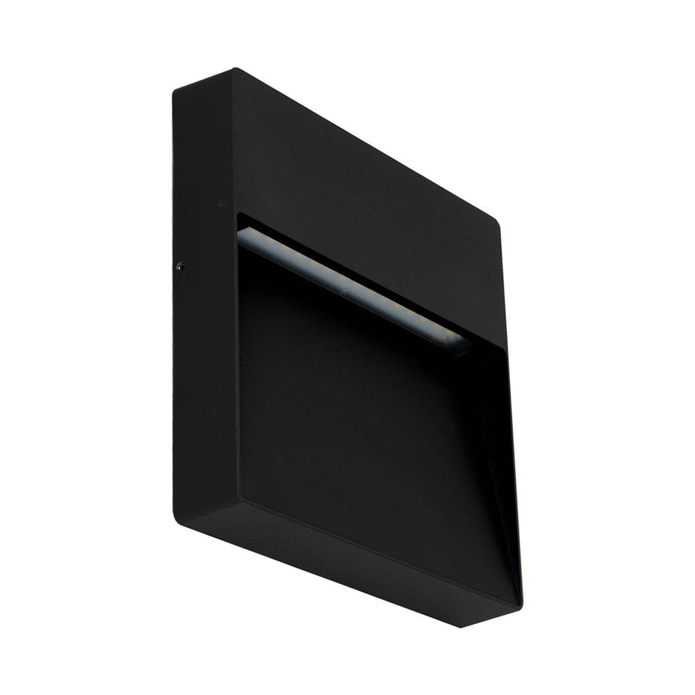 Buy Outdoor Step Lights Australia Zeke Square Outdoor Step Light 12V 9W Black Aluminium 5000K - 19879