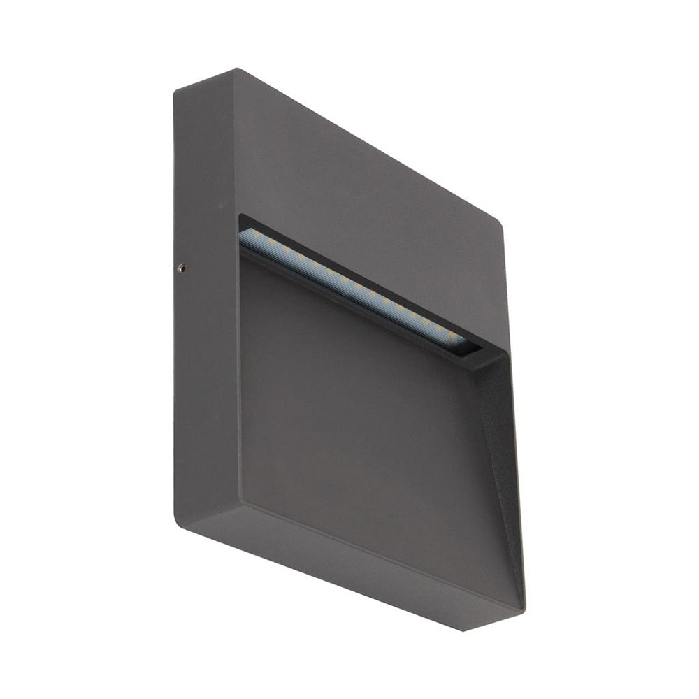 Buy Outdoor Step Lights Australia Zeke Square Outdoor Step Light Dark Grey Aluminium 3000K - 19492