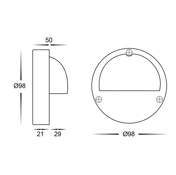 Buy Outdoor Step Lights Australia Pinta Step Light With Eyelid White Aluminium 3 CCT - HV2923T-WHT