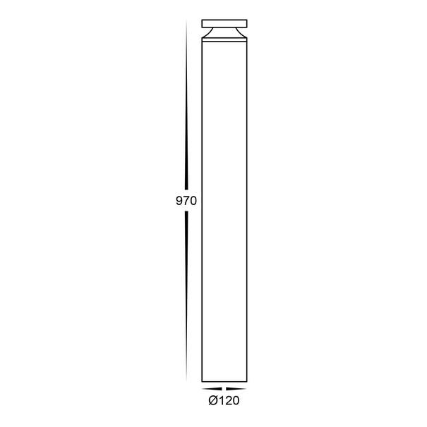 Buy Bollard Lights Australia Noray Bollard Light H970mm Black Aluminium 3 CCT - HV1639T-BLK-RND-240V