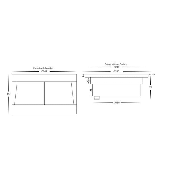 Split Inground Light 12V DC W260mm 316 Stainless Steel 3 CCT - HV1845T