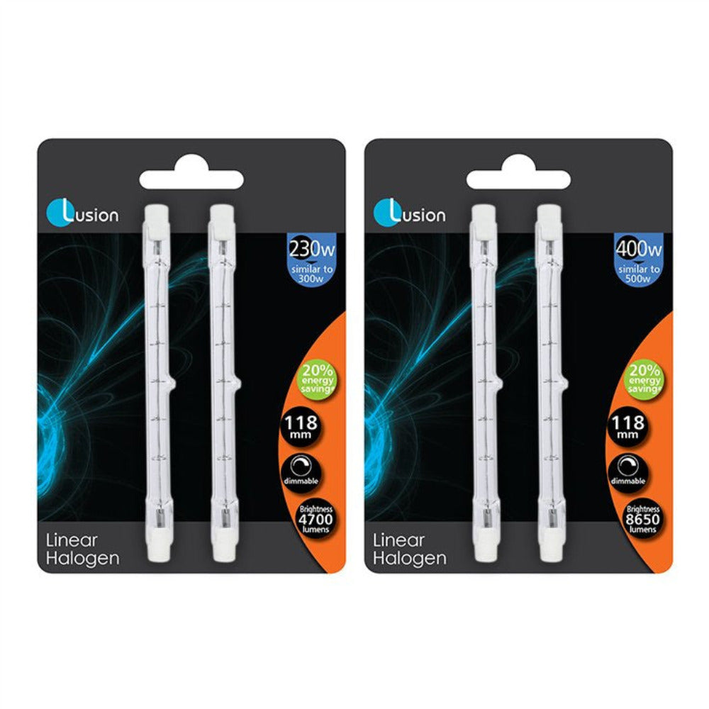 R7S Halogen Double Ended Linear 400W 118mm Twin Pack - QI400W118MMBP2 - 30825