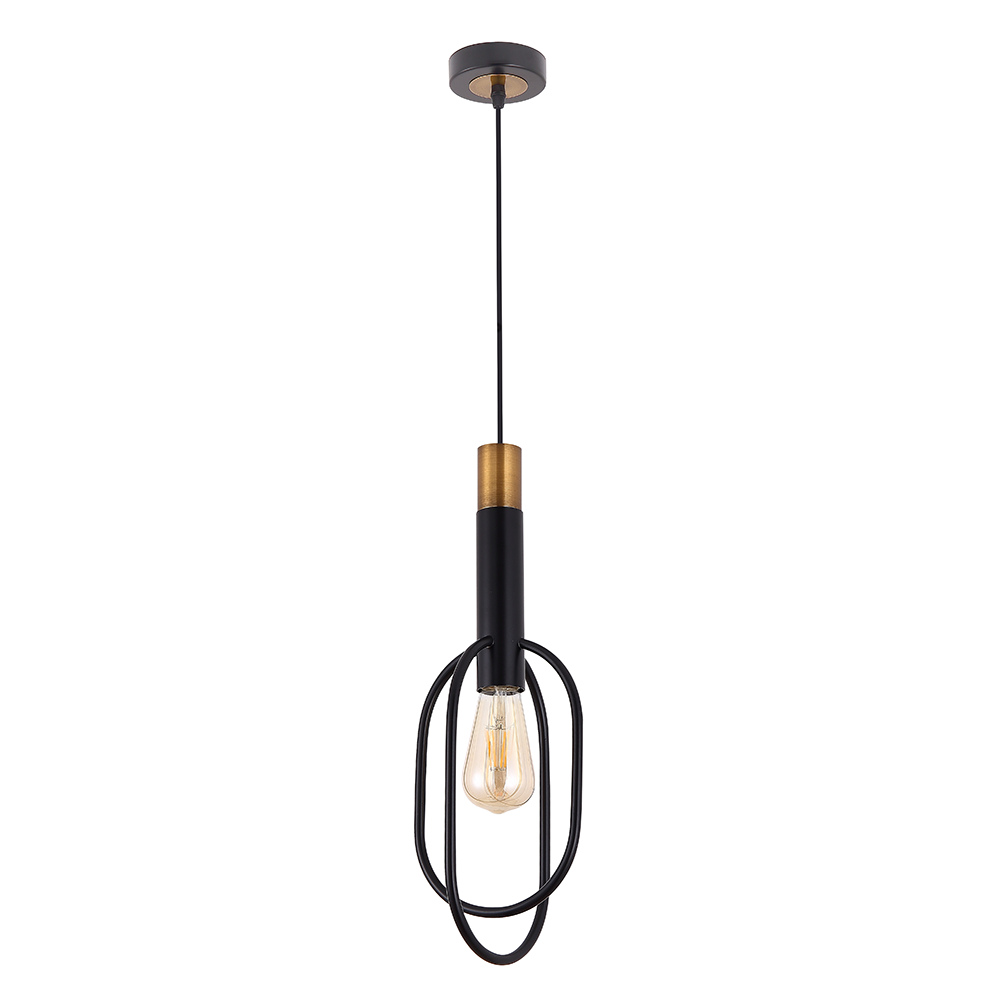 Buy Pendant Lights Australia Marvin 1 Light Pendant Antique Black, Gold - MARVIN PE1O-BKGD