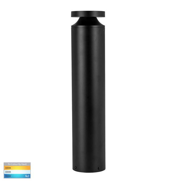 Noray Bollard Light H570mm Black Aluminium 3 CCT - HV1638T-BLK-RND-240V