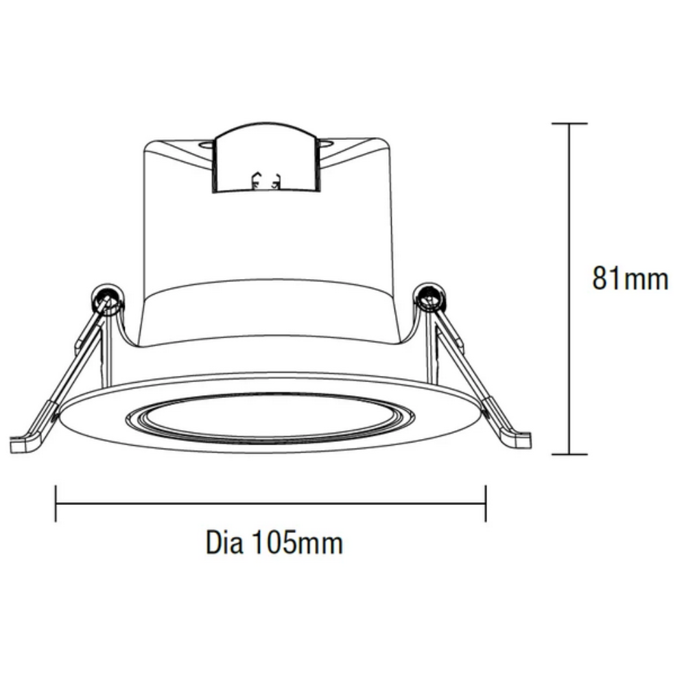 Buy Recessed LED Downlights Australia Rex Recessed LED Downlight W105mm Black PLastic 3 CCT - TLRG3459MD