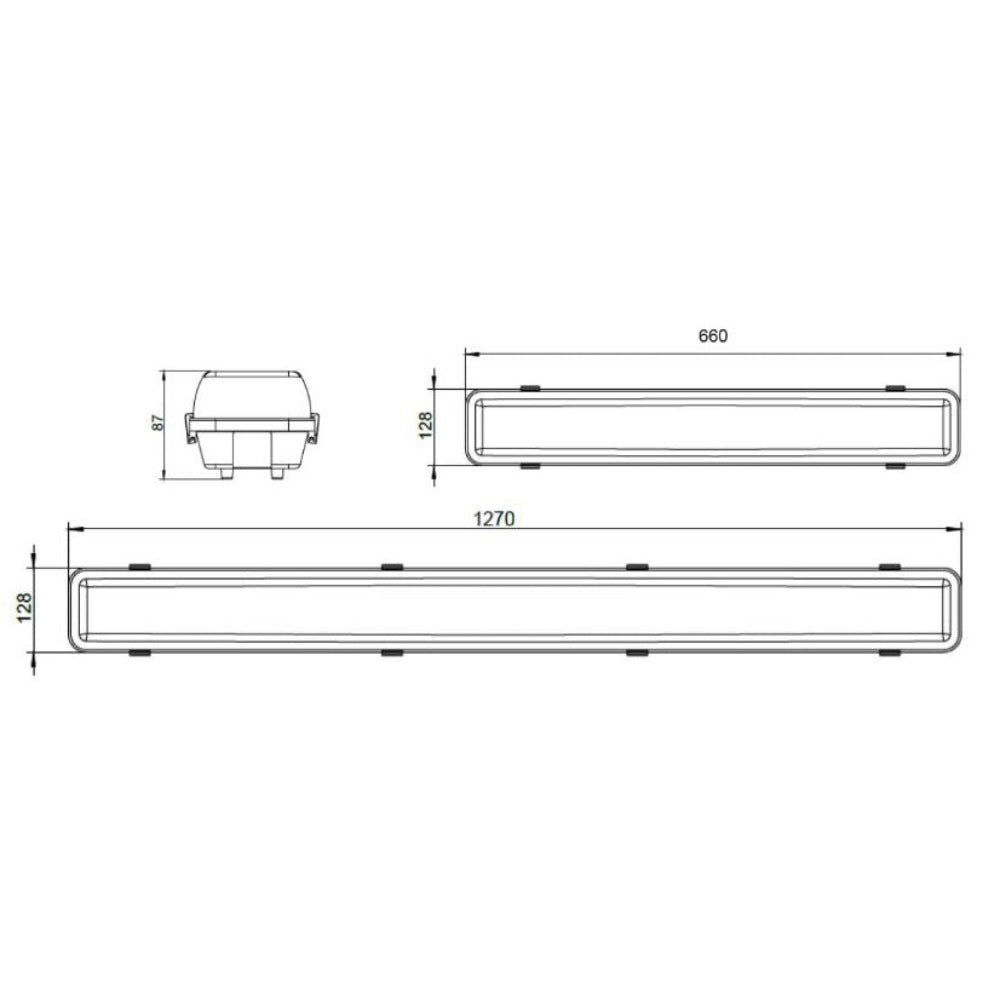 Emergency LED Batten Weatherproof L1270mm Steel TRI Colour - LWWB1902-E