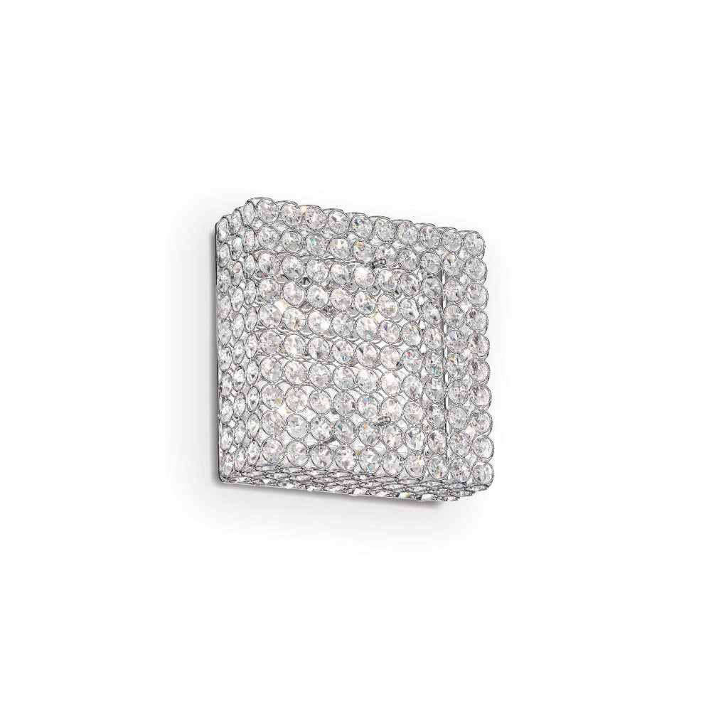Square Admiral Pl4 Wall Sconce 4 Lights Chrome Crystal - 080338