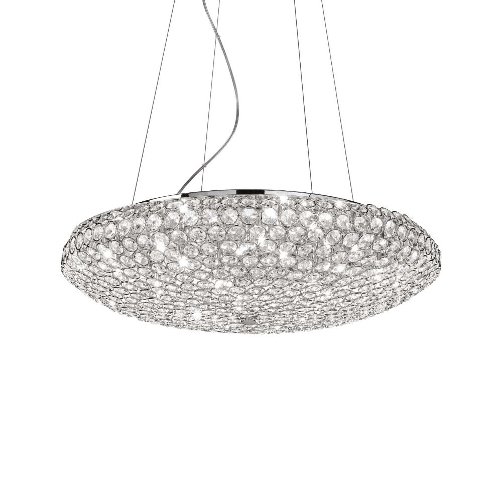 Buy Crystal Pendant Lights Australia King Pl7 Ceiling Pendant 7 Lights Chrome Metal - 087979