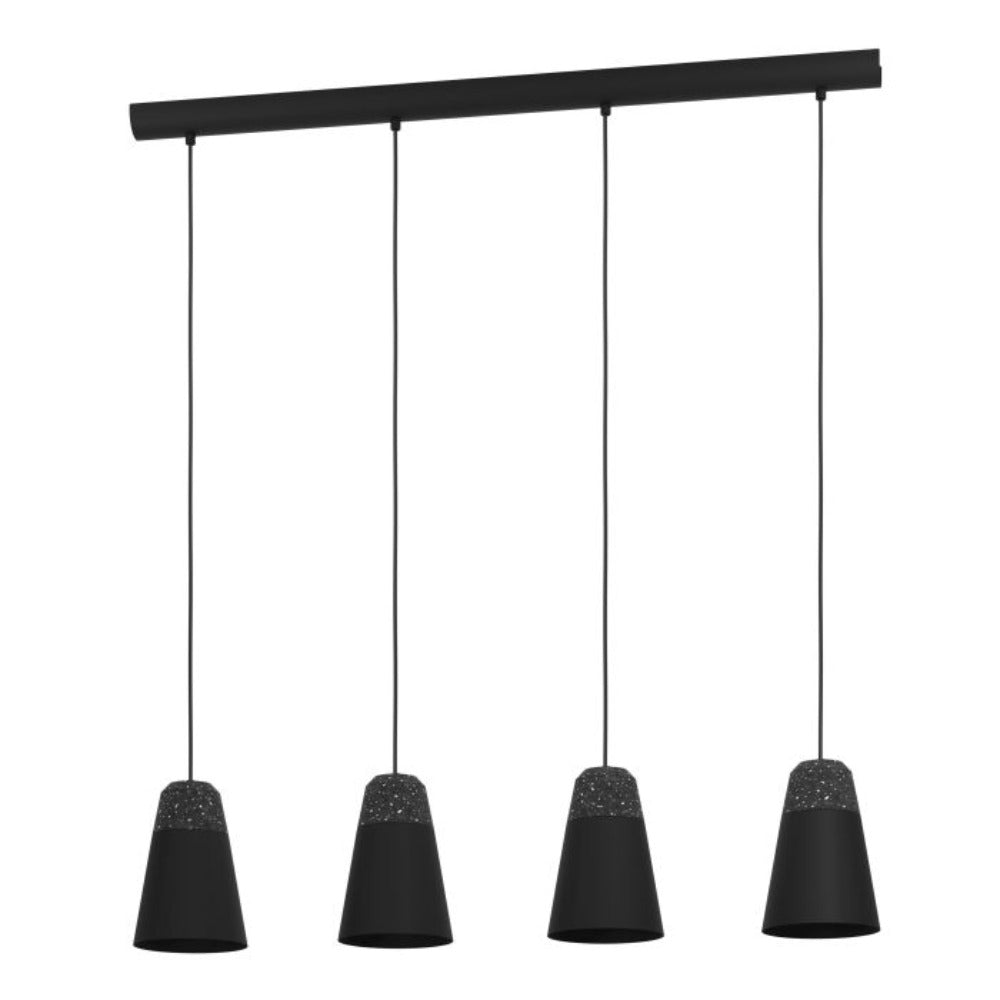 Buy Pendant Lights Australia Canterras Pendant 4 Lights Black Steel Grey / White Terrazzo - 99545N