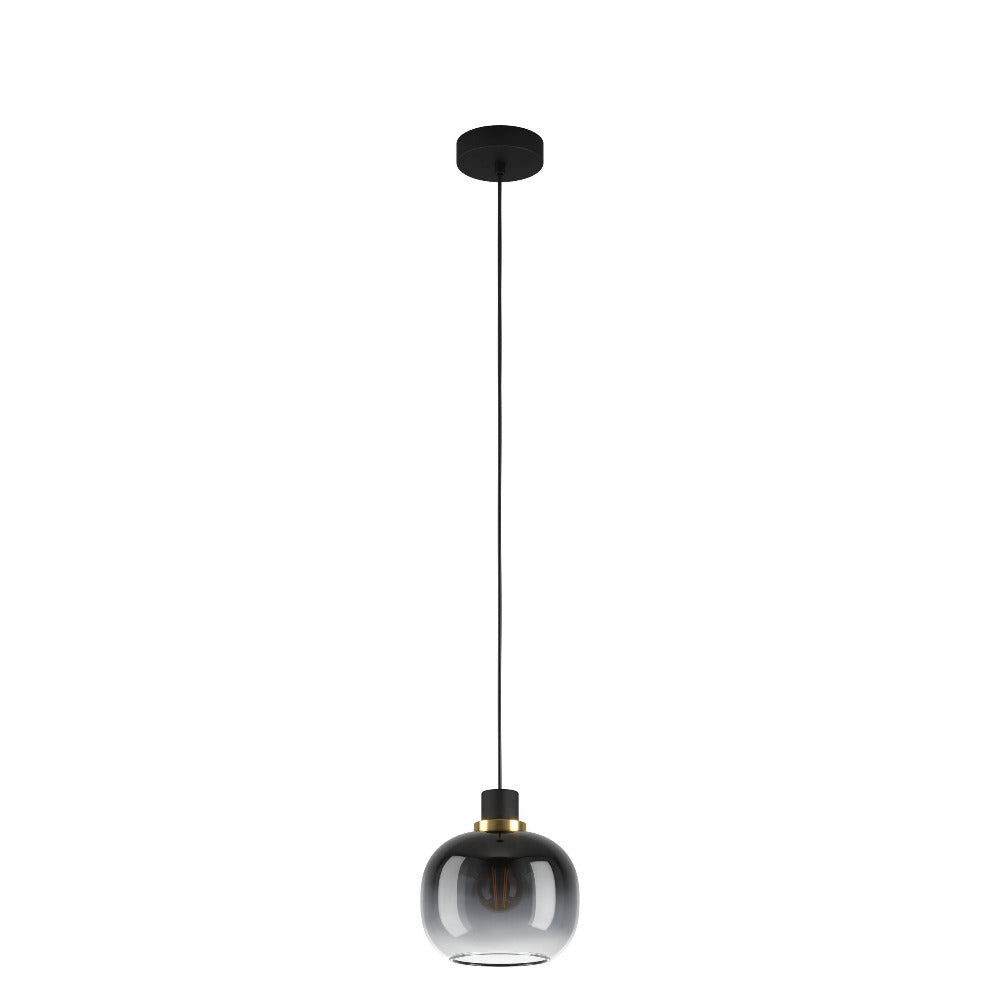 Buy Pendant Lights Australia OILELLA Pendent Light Black / Brass Steel Black Grey Glass - 99616N