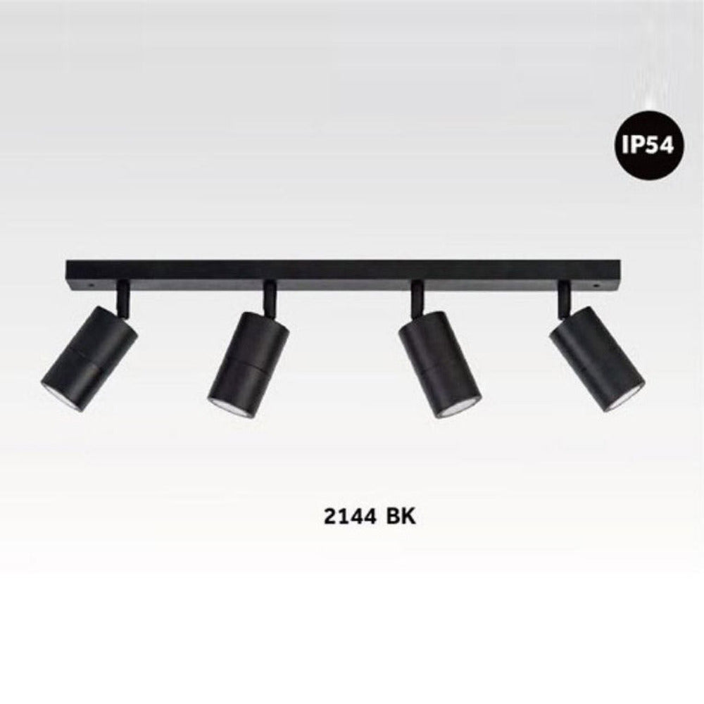 Outdoor Ceiling 4 Spotlights Adjustable L750mm Black Aluminium - 2144B