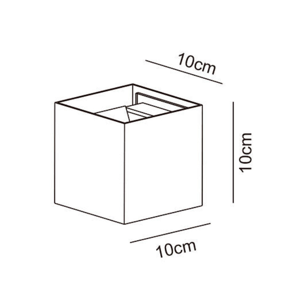 Buy Up / Down Wall Lights Australia Square Up / Down Wall Light W100mm Black Aluminium 3CCT - ST259/BK/TC
