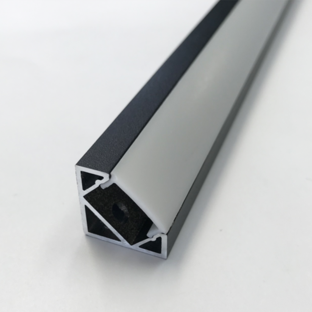 Strip Light Profile L2000mm H18.4mm Opal Black Aluminum - VB-ALP007-R-2M-BLK