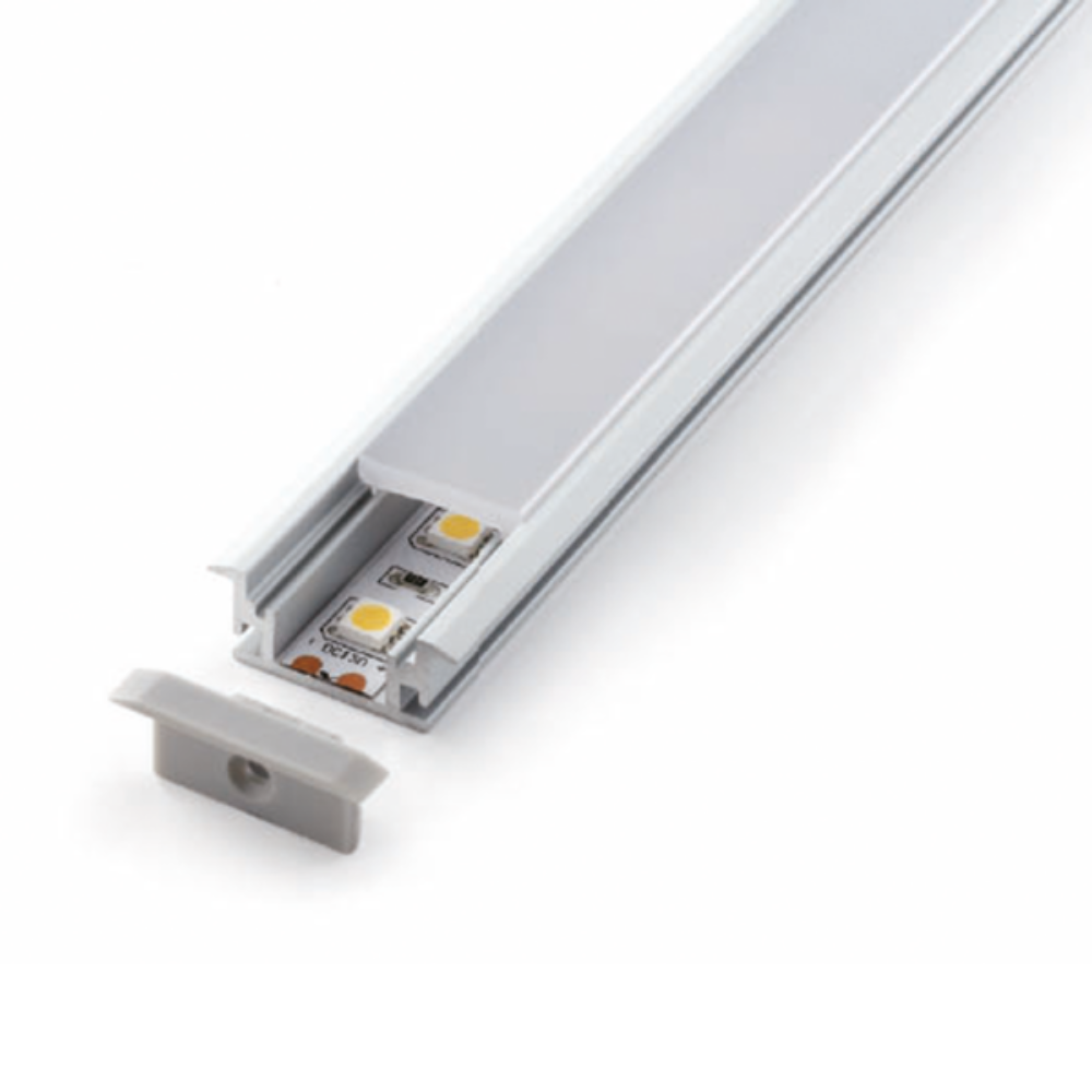 Recessed Strip Light Profile L1000mm W27mm Opal Aluminium - VB-ALP033-1M
