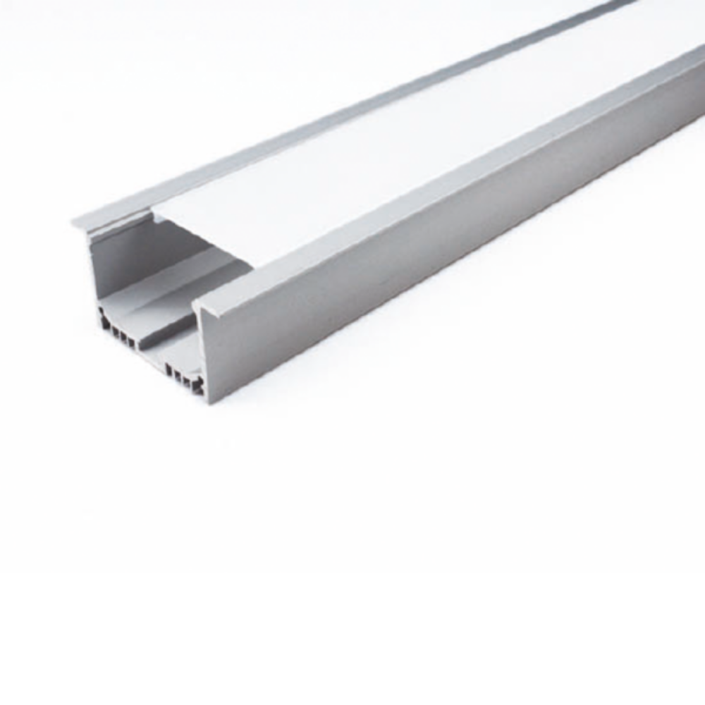 Recessed Strip Light Profile L1000mm W65mm Opal Aluminium - VB-ALP045-1M