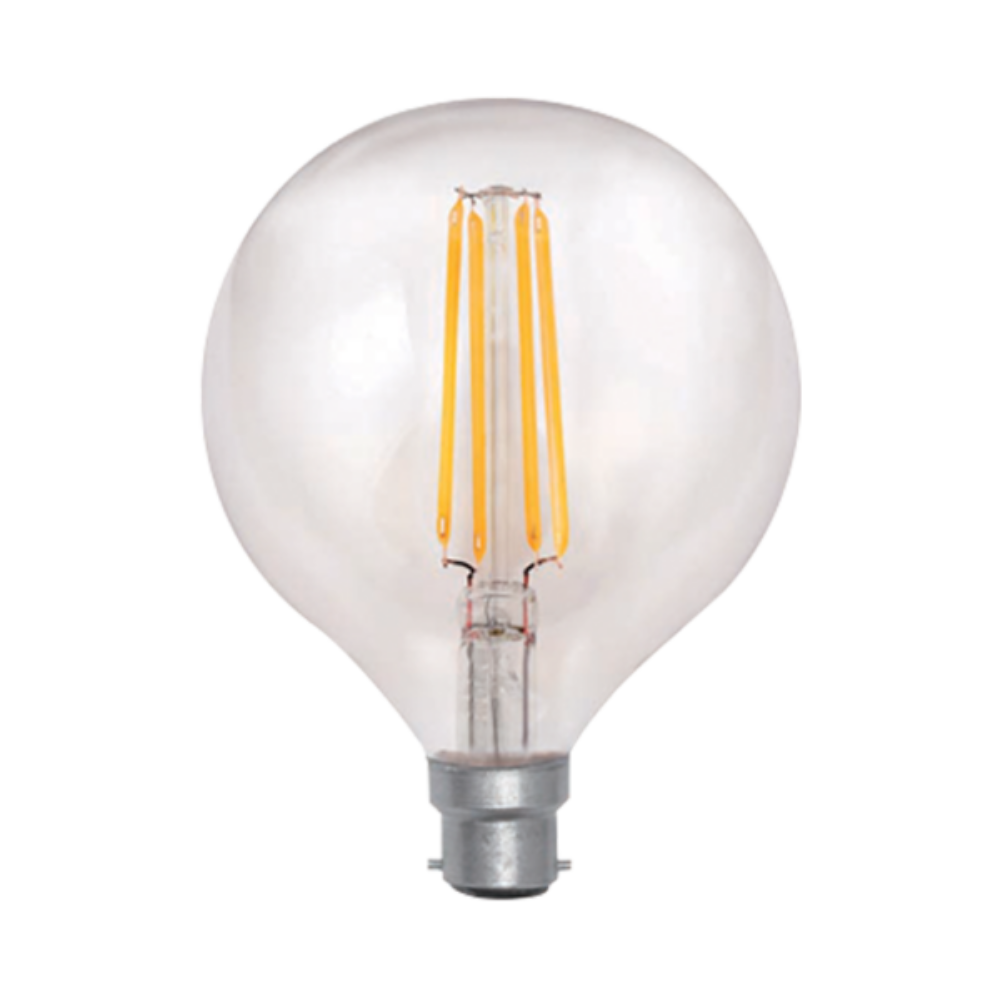 LED G125 Filament Globe BC 240V 7W Clear Glass 2100K - VBL-G125-7W-BC