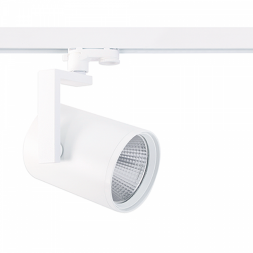 Three Circuit LED Track Head 25W Matt White Aluminium 4000K - VBLTL-450-1A-4K