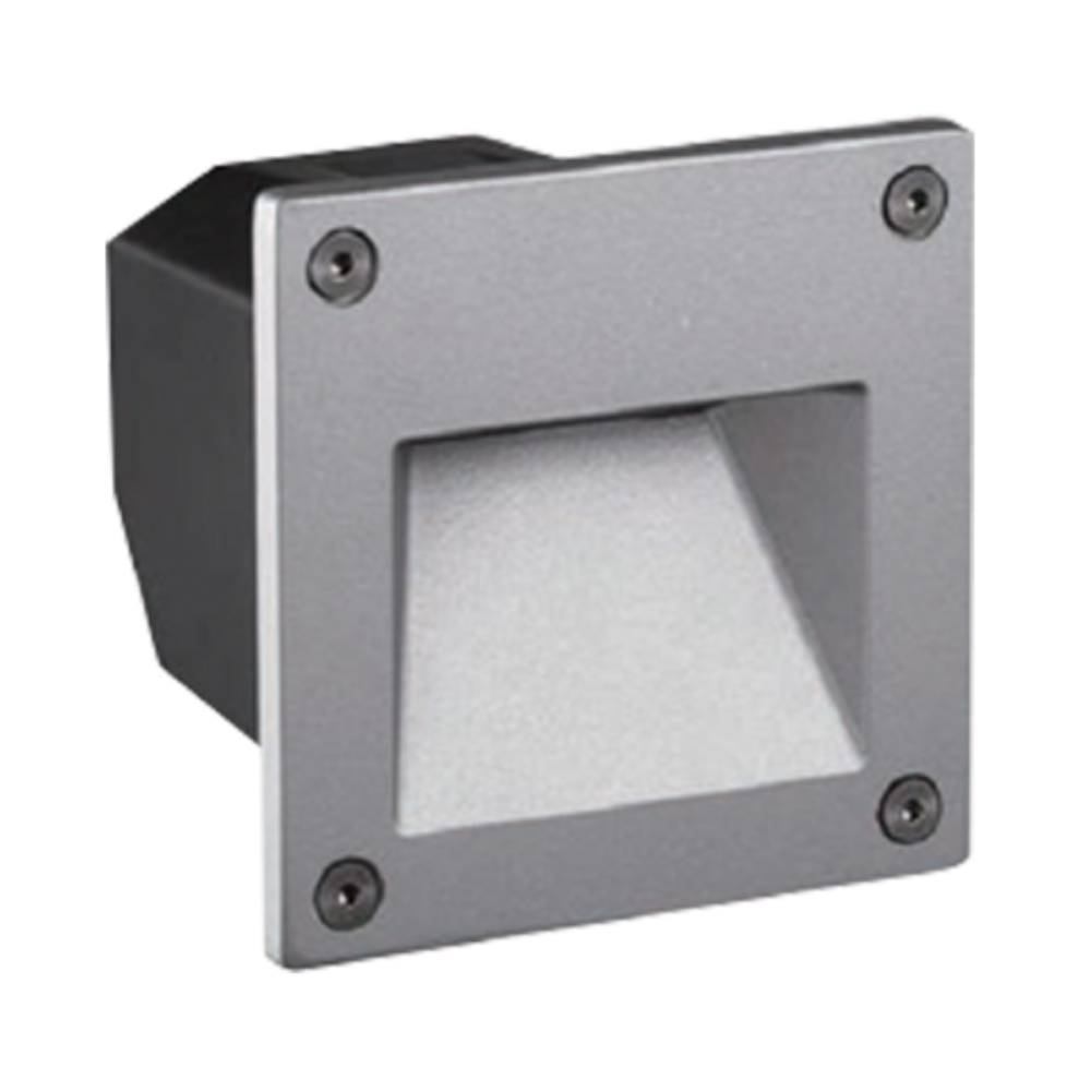 Square Step Light Open Face Silver Aluminium 3000K - VBLWL-101A-3-3K
