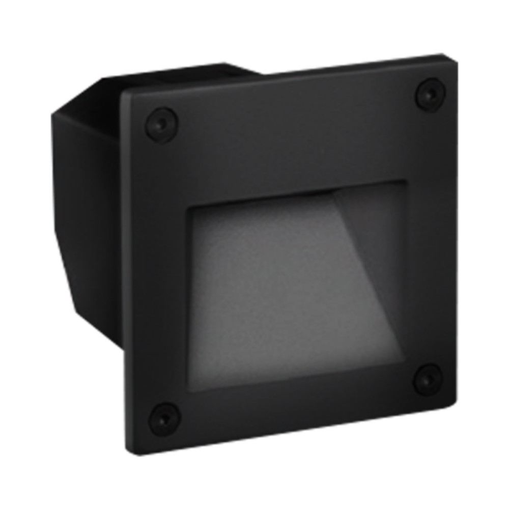 Buy Outdoor Step Lights Australia Square Step Light Open Face Black Aluminium 3000K - VBLWL-101A-4-3K