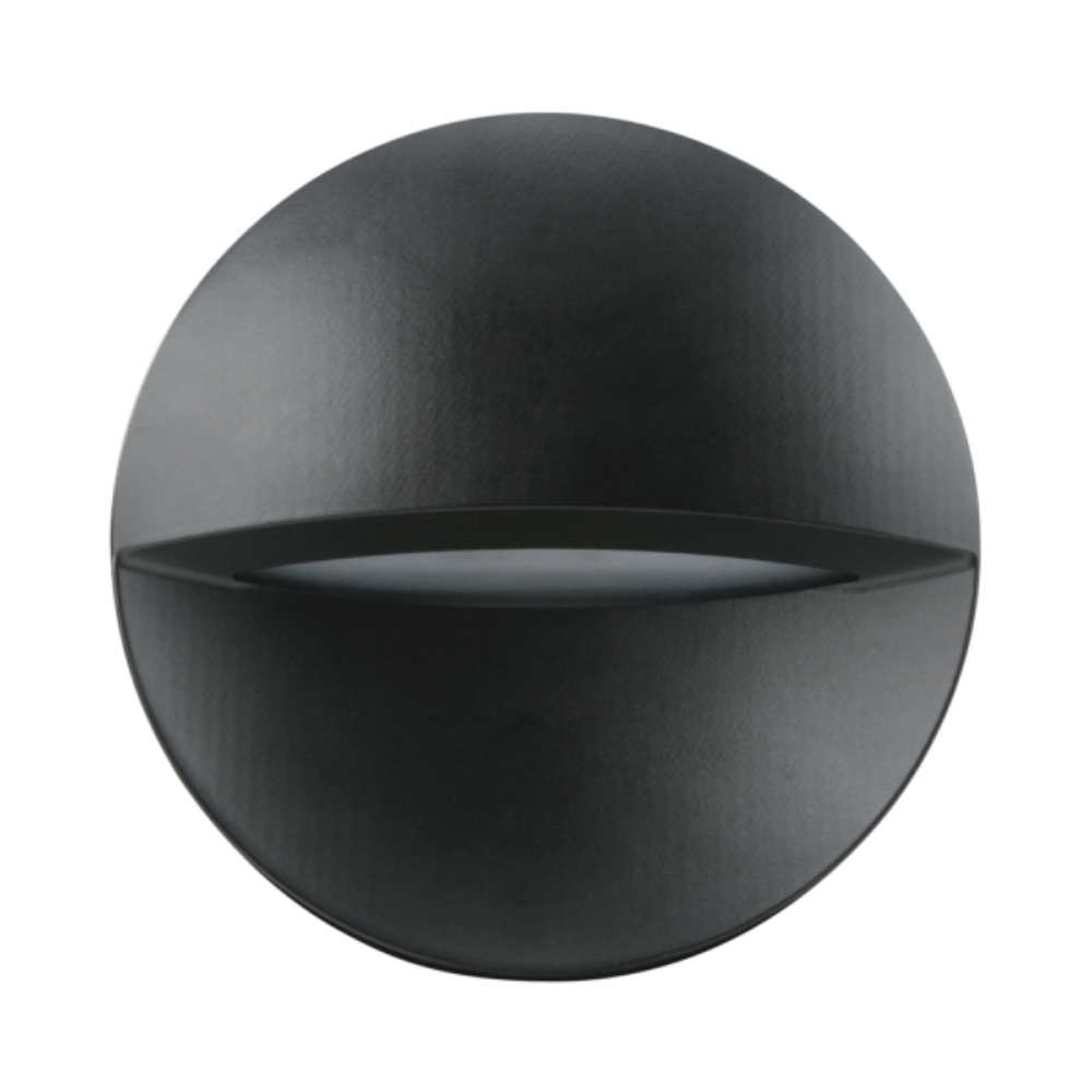 Round Exterior Wall Light Weatherproof Black Aluminium 3000K - VBLWL-102-4-3K